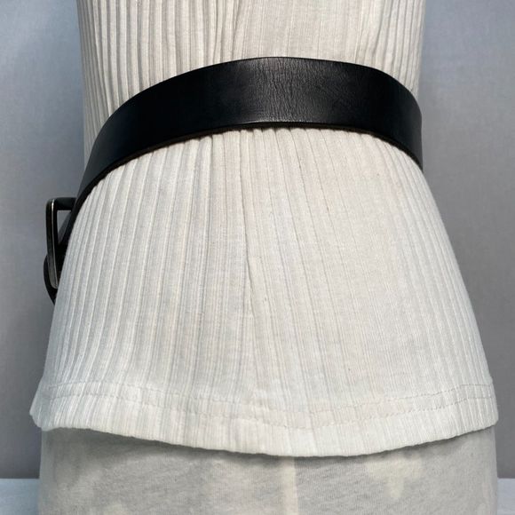 American Eagle Genuine Leather Belt Unisex Size XL Basic Black Distressed - Picture 4 of 11